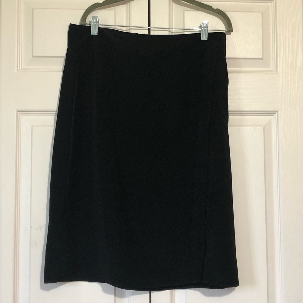 NWT Paris Sunday Black Front Slit A-Line Midi Skirt